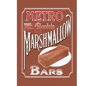 Publicité Vintage "Metro Marshmallow" sur plaque alu