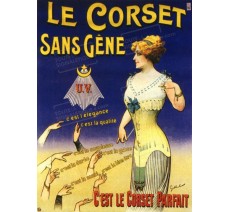 Publicité Vintage "Corset sans gêne" sur plaque alu