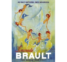 Publicité Vintage "Limonade Brault" sur plaque alu