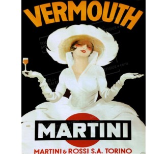 Publicité Vintage "Vermouth Martini" sur plaque alu