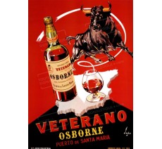 Publicité Vintage "Veterano" sur plaque alu