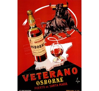 Publicité Vintage "Veterano" sur plaque alu