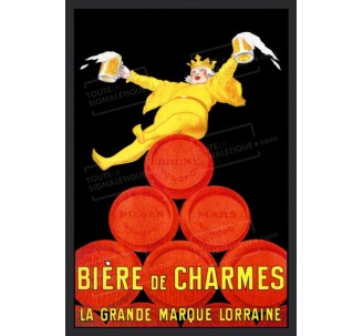 Publicité Vintage "Bière des Charmes" sur plaque alu
