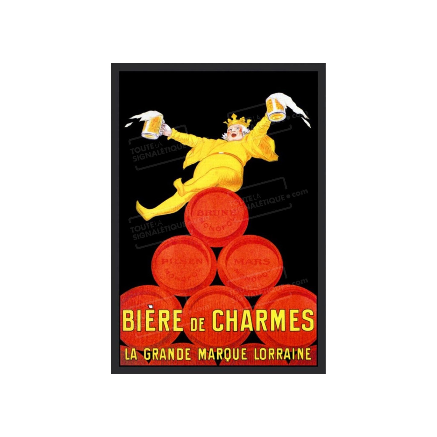 Publicité Vintage  "Bière des Charmes" sur plaque alu