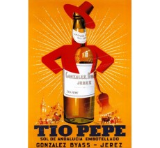 Publicité Vintage "Tio Pepe" sur plaque alu