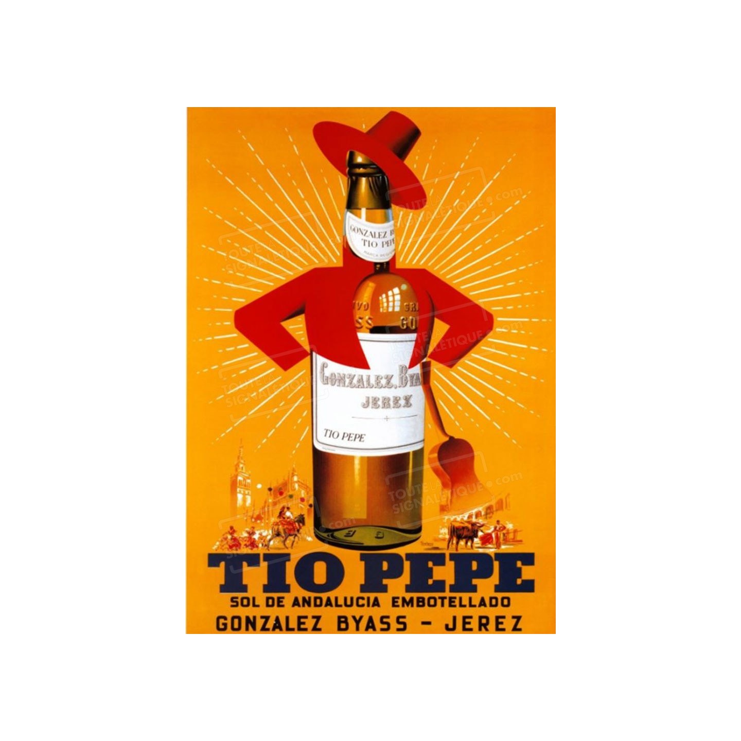 Publicité Vintage  "Tio Pepe" sur plaque alu