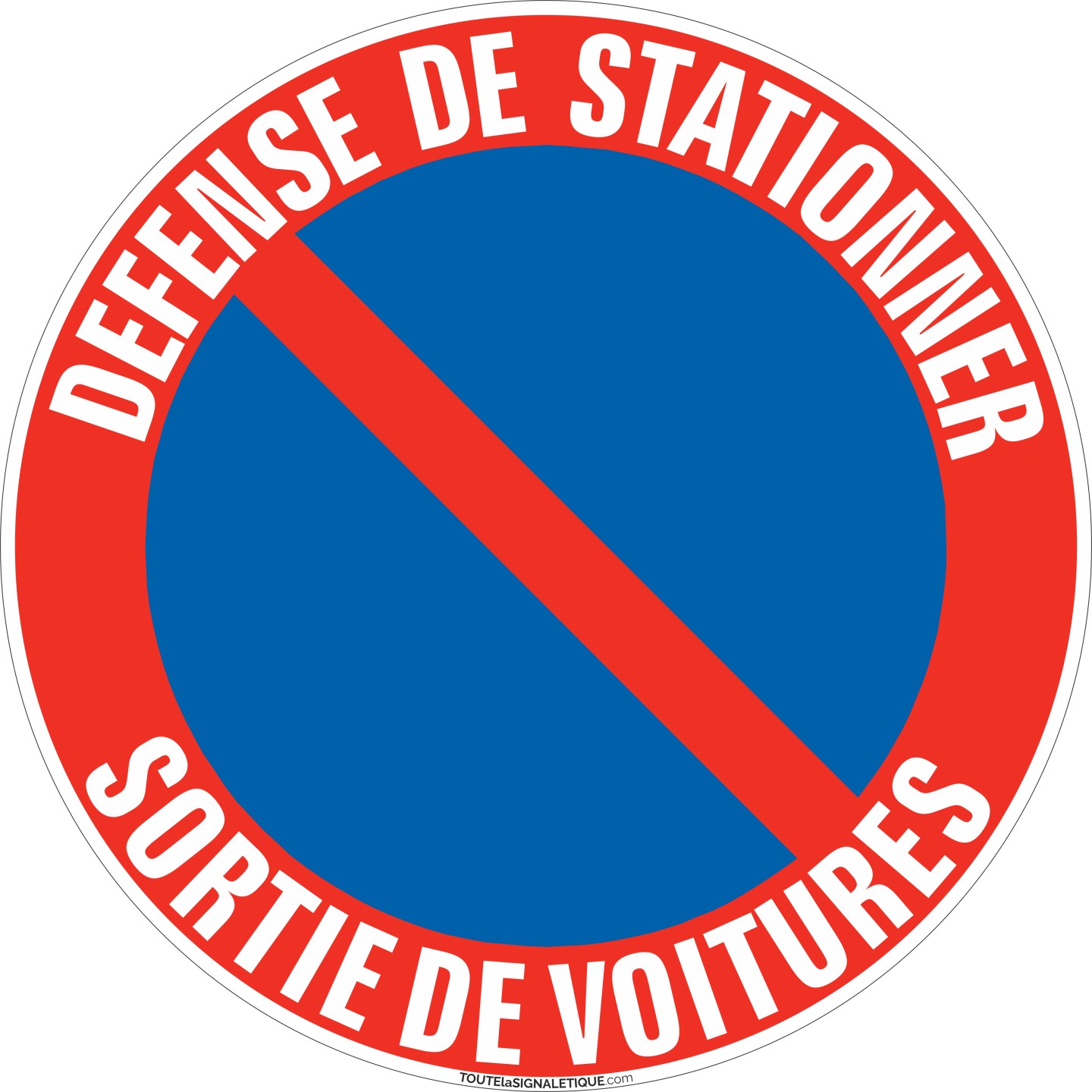 Panneau Défense de stationner, Sortie de voitures