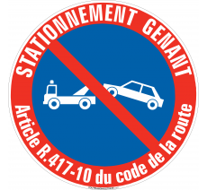 Panneau de sécurité Stationnement interdit , Fourrière