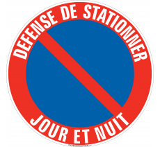 Panneau de sécurité Défense de stationner, Jour et nuit