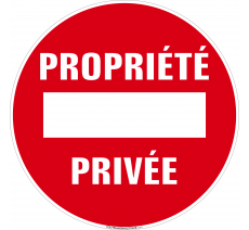 Panneau de sécurité Propriété privée, avec sens interdit