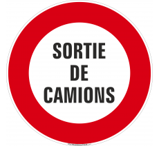 Panneau Sortie de camions