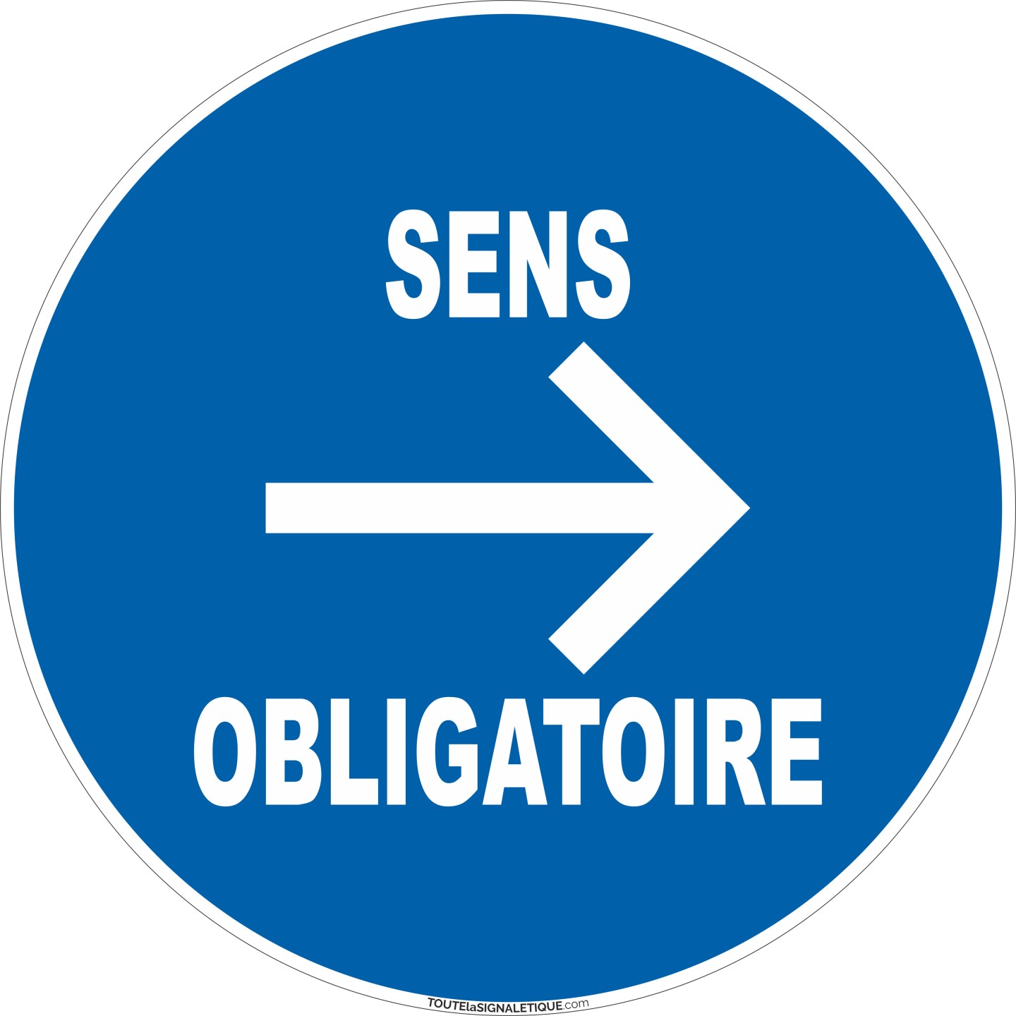 Panneau Sens obligatoire à droite