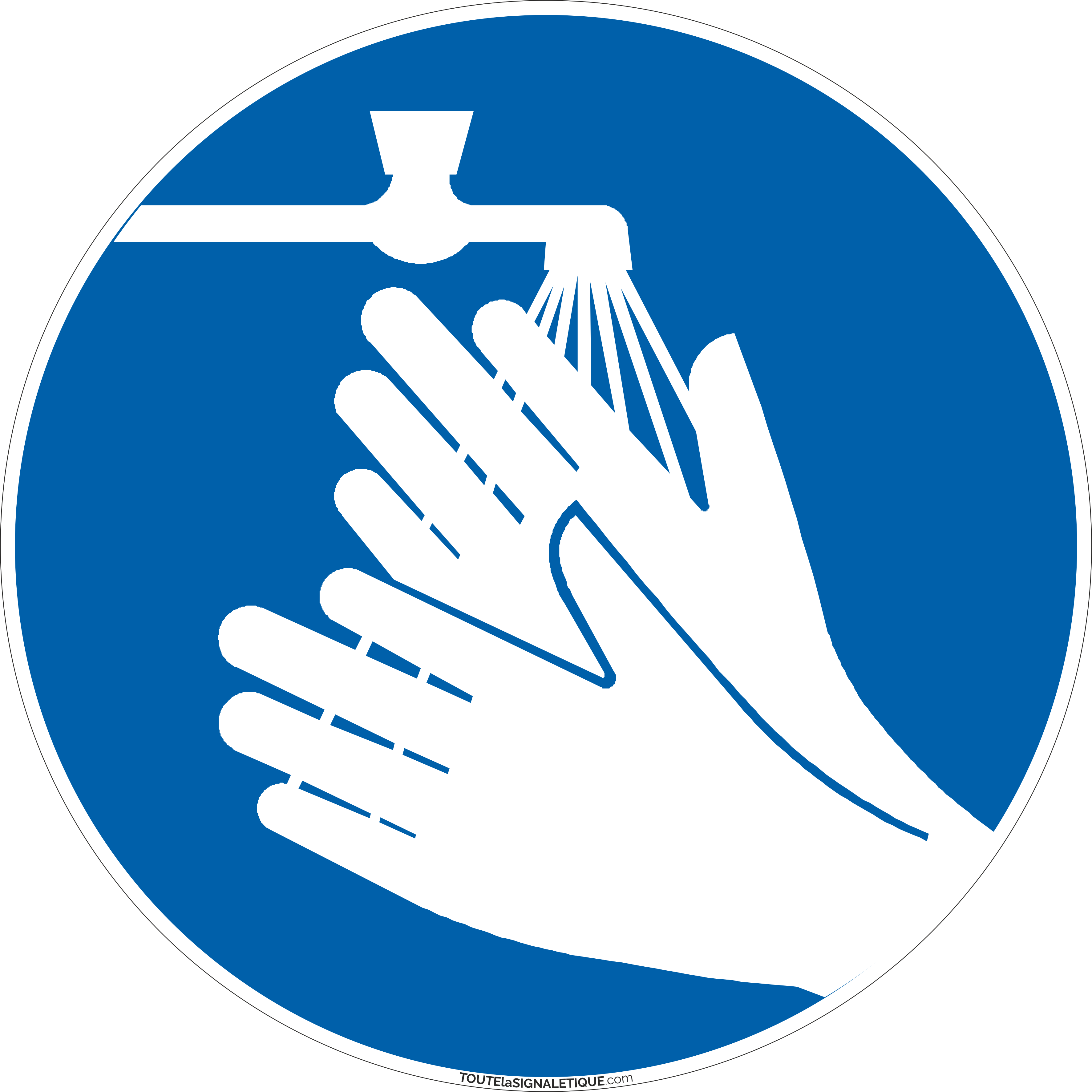 Panneau lavage de main obligatoire - Pictogramme lavage de mains