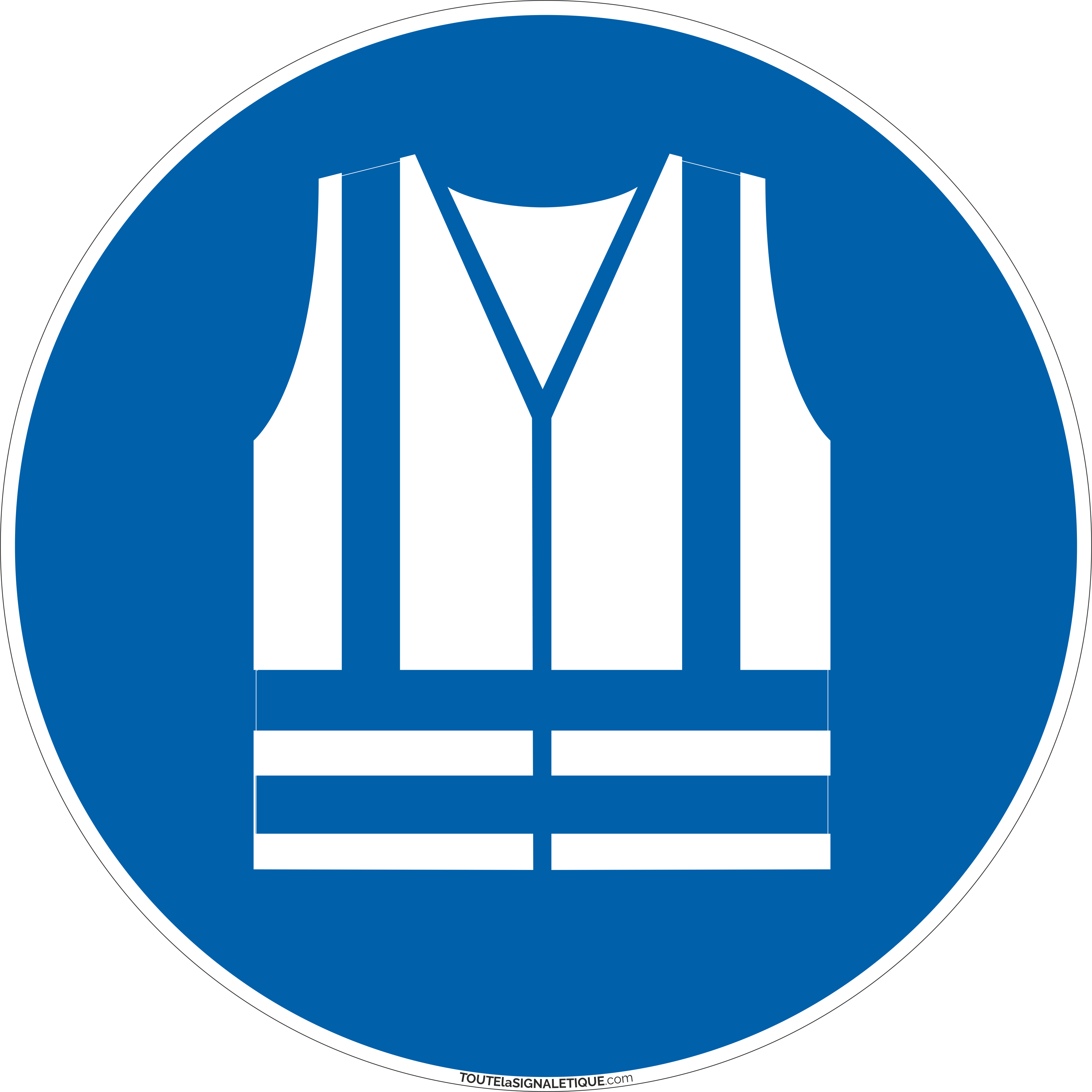 Panneau port du gilet de sécurité obligatoire - pictogramme