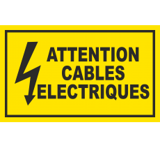 Panneau Attention câbles électriques , dim: 200x300mm