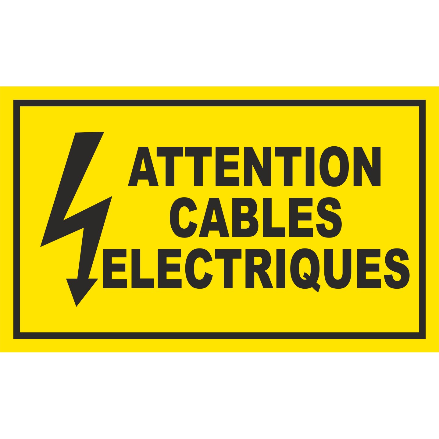 Panneau Attention câbles électriques , dim: 200x300mm