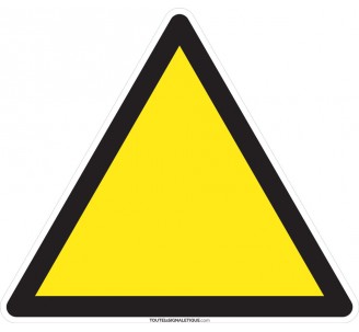 Panneau Danger vierge, forme triangulaire