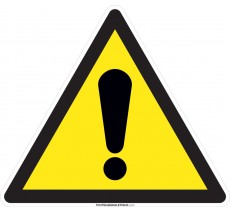Panneau Danger avec logo, forme triangulaire