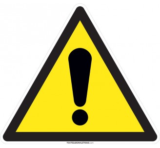 Panneau Danger avec logo, forme triangulaire