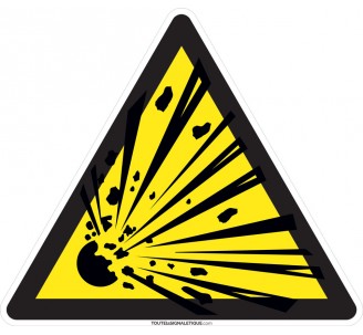 Panneau Matières explosives , forme triangulaire