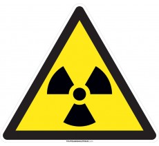 Panneau Matières radioactives , forme triangulaire