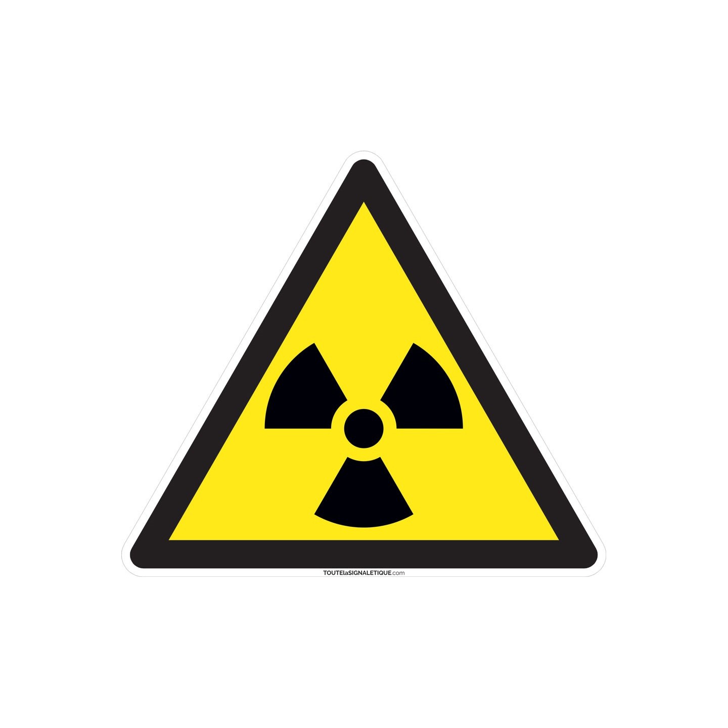 Panneau Matières radioactives , forme triangulaire