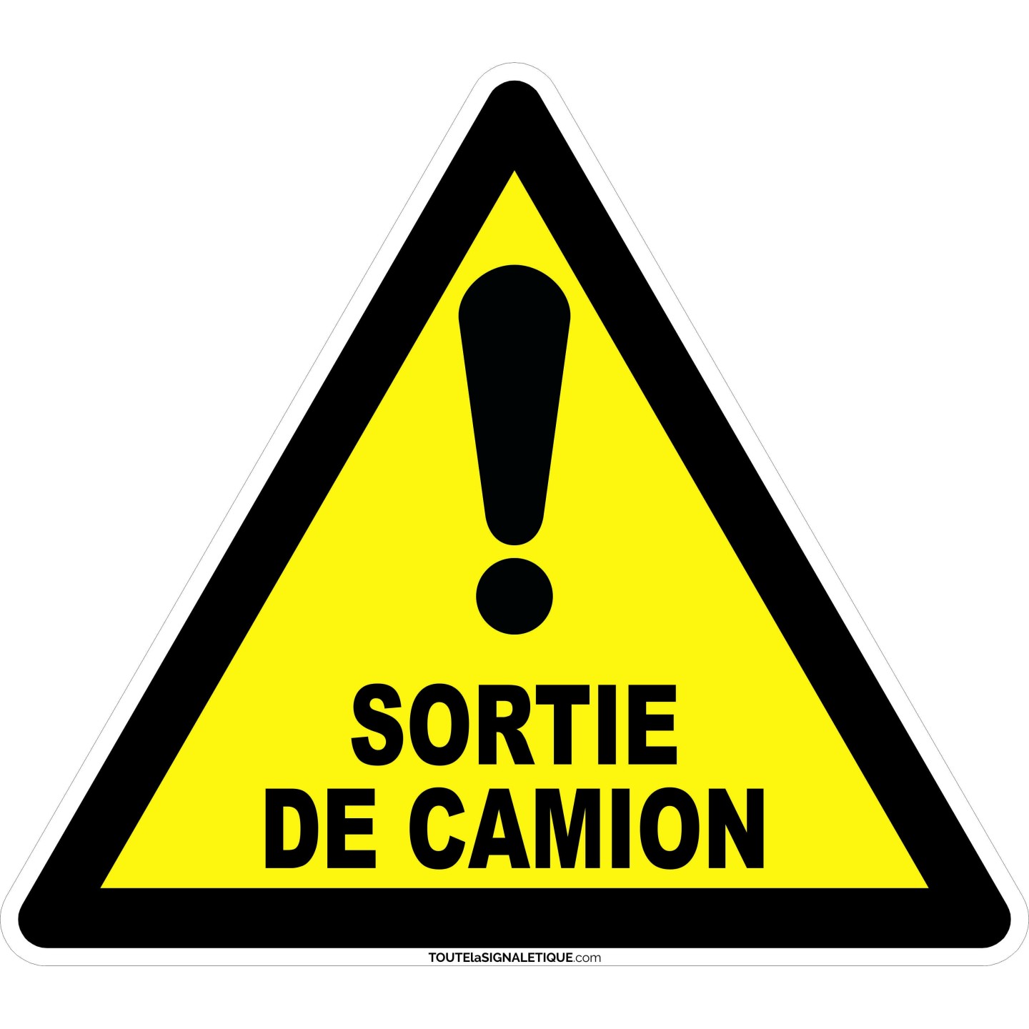Panneau Danger, sortie de camion , forme triangulaire