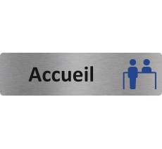 Plaque de porte standard en aluminium " Accueil "