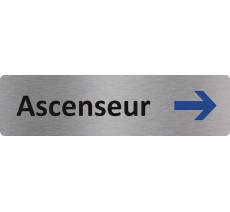 Plaque de porte standard en aluminium " Ascenseur à droite "