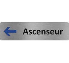 Plaque de porte standard en aluminium " Ascenseur à gauche "