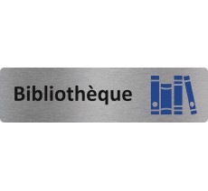 Plaque de porte standard en aluminium " Bibliothèque "