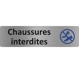 Plaque de porte économique " Chaussures interdites "