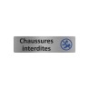 Plaque de porte économique " Chaussures interdites "