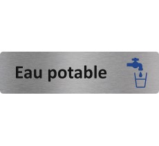 Plaque de porte standard en aluminium " Eau potable "