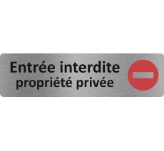 Plaque de porte économique " Entrée interdite, propriété privée "