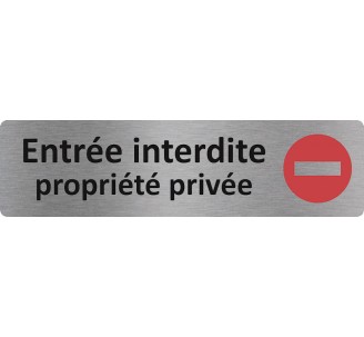 Plaque de porte économique " Entrée interdite, propriété privée "