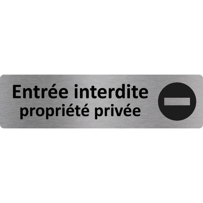 Plaque propriété privée NOVAP L.33 x H.20 cm