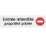 Plaque de porte économique " Entrée interdite, propriété privée "