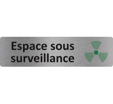 Plaque de porte économique " Espace sous surveillance "