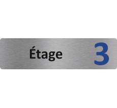 Plaque de porte standard en aluminium " Etage 3 "
