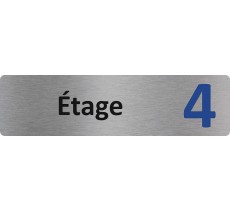 Plaque de porte standard en aluminium " Etage 4 "