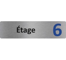 Plaque de porte standard en aluminium " Etage 6 "