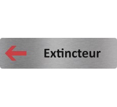 Plaque de porte standard en aluminium " Extincteur à gauche "