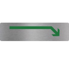 Plaque de porte standard en aluminium " Flèche vers le bas "
