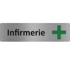 Plaque de porte standard en aluminium " Infirmerie "