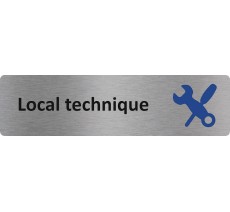 Plaque de porte standard en alu " Local technique "