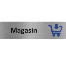 Plaque de porte standard en aluminium " Magasin "