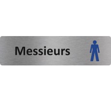 Plaque de porte standard en aluminium " Messieurs "