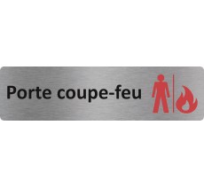 Plaque de porte standard en aluminium " Porte coupe-feu "