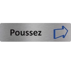 Plaque de porte standard en alu " Poussez "